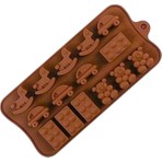 Silikon Çikolata Kalıbı LEGO & Araba & Kızak Desenli
