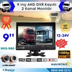 Kayıtlı 9 Inç Ikiye Bölen 2 Kanal Split Ahd 1080P/720P Destekli 4 Pin 256 GB Sd Destekli Monitör