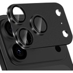 Apple iPhone 17 Pro Max Uyumlu Kamera Lens Koruyucu Metal Çerceveli Cam Koruyucu - Siyah