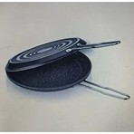 Cem Pratiko 32 cm İkiz Börek ve Balık Tavası Teflon Kaplama Ergonomik Kulplar Gri