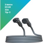 Fil Şarj Filşarj 22 kW Ac Tip-2 Elektrikli Araç Şarj Kablosu 3 Metre Tüm Elektrikli Araçlarla Uyumlu