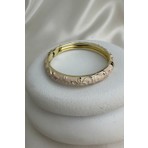 Özel Seri Sedef Mineli Yonca Desen Kelepçe Bileklik (Iç Çapı:6cm)