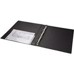 2K A4 Pvc 4 Halkalı Siyah Öğrenci ve Ofis Tipi Evrak Sunum Klasörü 27 x 32 cm 200 Yaprak İç Cepli