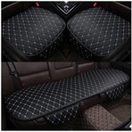 ECARTEKS Premium Quality Car Accessories Kalite Araba Koltuk Minderi 3 Parça Yıkanabilir Siyah Kumaş Beyaz 10 x 10 cm