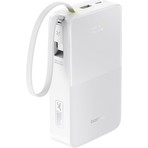 Baseus Enerfill FC51 Bipow2 Pro Dijital Göstergeli Super Hızlı Power Bank Type-C Kablolu, Usb-C 2 Çıkışlı 20000MAH 22.5W Beyaz