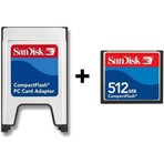 Sandisk PCMCIA-CF Compact Flash Adaptör + 512MB Compact Flash Kart