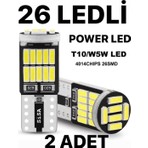 Sisa T10 LED 26 Ledli W5W Canbus Metal Ultra Power Beyaz Park Plaka Tavan Ampulü