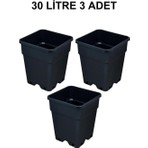 Grow Wizard Plastik Kare Saksı 30 Litre 3 Adet