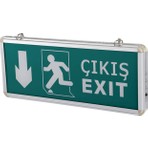 CATA EXIT ÇIKIŞ AŞAĞI (4 SAAT AKÜLÜ) 36x15x2 cm Ledli Acil Çıkış Levhası İç Mekan Kullanımı