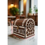 Tip Box- Bahşiş Kutusu - Kumbara “sandık Tipi Tipbox” Ceviz+Ayna Renk