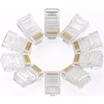 Koodmax 100 Adet - RJ45 Konnektör Network Cat5 Cat6 Jak Jack Ethernet Uç