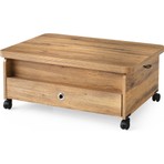 Mutlu Alışveriş Merkezi Akıllı Sehpa 5 Kademeli Sihirli Sehpa Fonksiyonel Orta Sehpa Açılabilr Sehpa Tekerlekli MASA106  60  x  90 Beyaz Mermer