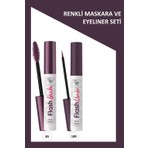 Flash Lash Mürdüm Maskara ve Flash Liner Makyaj Seti