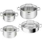 Tefal Duetto 8 Parça Çelik Tencere Seti Gümüş Renk İndüksiyon Uyumlu ve Kolay Temizlik Özellikli