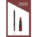 Velvet Matte Lipstick No:16 Ruj & Golden Rose Dream Lips Lipliner NO:504 Dudak Kalemi Seti