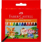 Faber-Castell 12 Renk Süper Yıkanabilir Mum Boya Seti Çocuklar İçin Ergonomik Tasarım 5281120040
