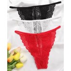 Büyük Beden Kadın 3'lü Dantel String - Tanga BRF270041-B