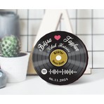 Tasarım Şeker 50 Parça Nikah Hatırası Plak Spotify Kodlu Ahşap Magnet 6x6 cm Renkli Özel Gün Hediyesi