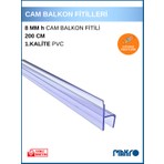 glassmakro 8 mm Küçük h (Y) Cam Balkon Şeffaf Fitil 200 cm
