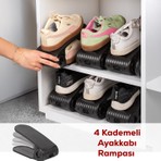 5301 10LU Ayakkabı Rampası Ayakkabı Düzenleyici Dolap Içi Organizer- Siyah