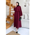 Etekli Tesettür Takım Bordo