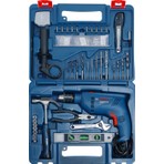 Bosch GSB 600 Darbeli Matkap 600 W + 100 Parça Aksesuar Seti Mavi Renkli Güçlü Performans
