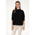 U.S. Polo Assn. Kadın Siyah Regular Bisiklet Yaka Basic Sweatshırt 50313610-VR046