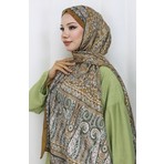 Sefa Merve Etnik Desen Vual Şal 70303-03 Gold