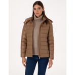 Pierre Cardin Kadın Camel Çıkarılabilir Kapüşonlu Mont 50314169-VR015
