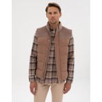 Pierre Cardin Erkek Vizon Kadife Detaylı Yelek 50313952-VR052