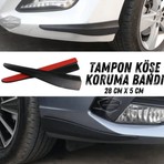 Üniversal Her Araca Uyumlu Esnek Tampon Köşesi Koruma Bandı Tampon Köşe Koruyucu Şerit Yumuşak Bant 2 Parça Siyah 28 cm ONP488