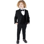 Merdia Kids Erkek Çocuk Ceketli Smokin Takım Elbise Ceket, Pantolon, Yelek, Gömlek ve Papyon