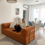 Evessan 100X200 Kanepe - Fitilli Kadife Yıkanır Silinir Pratik Yer Yatağı Kiremit Turuncu Renk