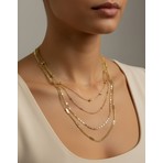 Melora Çok Sıra Gold Kolye