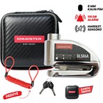 KNMASTER DL506A 6mm Alarmlı Disk Kilidi Silver Renk ile 110 dB Alarm ve Taşıma Çantası Hediye