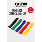 5'li Direnç Bandı Egzersiz Seti Mini Loop Band Aerobik Egzersiz Lastiği  Farklı Renk ve Seviye