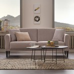 Enza Home Loreto Plus 2'li Yataklı Koltuk, Kadife Dokulu - Kum
