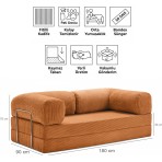 Evessan 90X180 Kanepe - Fitilli Kadife Yıkanır Silinir Pratik Yer Yatağı 90X180CM