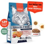 Wanpy Somonlu Tahılsız Yetişkin Kedi Maması 1.5 kg Plastik Malzemeden Üretilmiş Sağlıklı Beslenme