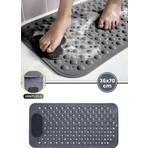 Flora Vantuzlu Dikdörtgen Banyo Duş Kaydırmaz Paspas, Küvet Içi Banyo Zemini Ayak Masaj Halısı (70X36CM)