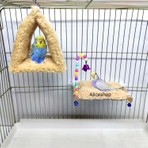 Alice Shop Kuş Yatağı ve Çadır, Natürel Renk Kumaş, Muhabbet Kuşları İçin Uygun