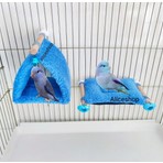 Alice Shop 2li Set Mavi Kumaş Kuş Yatağı ve Çadır Muhabbet Kuşları İçin Özel Tasarım