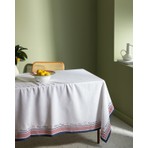 Madame Coco Chrysal Polycotton Masa Örtüsü - Beyaz - 150x150 cm