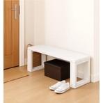 Faev El Yapımı Ahşap Bank 80X30X43 cm – Masif Ahşap Oturma Bankı, Dekoratif Dış & Iç Mekan Kullanımı Beyaz