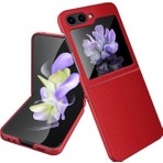 Microcase Samsung Galaxy Z Flip 7 Fe/z Flip 6 Için Deri Desenli Plastik Koruma Kılıf - AL3156