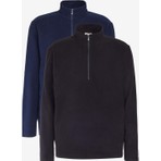 Altınyıldız Classics Unisex 2'li Paket Standart Fit Dik Yaka Soğuk Geçirmez Sweatshirt Polar Lacivert-Siyah