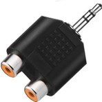 Stereo Ses Konektörü 3.5 mm Erkek Jak - 2 Rca (R+L) Dişi Ayırıcı Adaptör