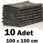 10 Adet Nakliye, Ambalaj Battaniyesi Şantiye 100X150CM Mobilya Sarma Taşıma - Kedi Kopek Battaniyesi