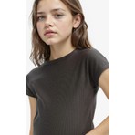 DeFacto Slim Fit Bisiklet Yaka Basic Fitilli Kısa Kollu Tişört Kız Çocuk B3053A825SM