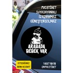 Alışveriş Kurdu Arabada Bebek Var Araba-Motosiklet Cam Etiket Sticker - Erkek